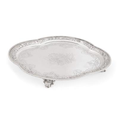 Paul de Lamerie 18th century silver salver by Paul de Lamerie