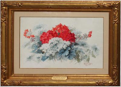 Paul de Longpr Queen Annes Lace and Geraniums