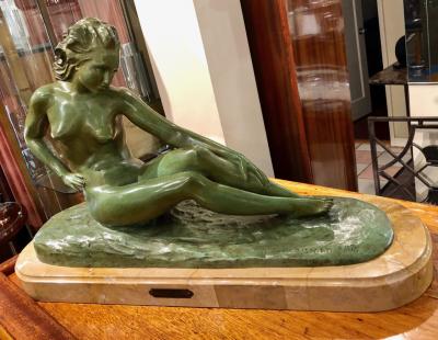 Paule Bisman Art Deco Female Bronze by Paule Bisman Serenite