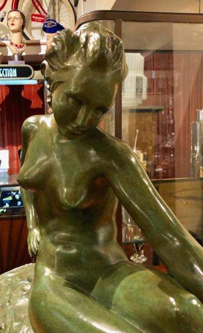 Paule Bisman Art Deco Female Bronze by Paule Bisman Serenite