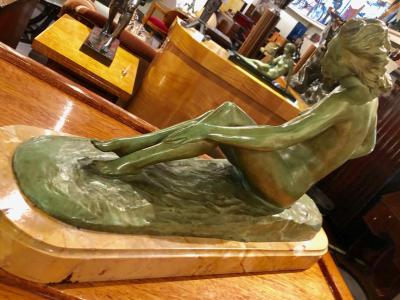 Paule Bisman Art Deco Female Bronze by Paule Bisman Serenite