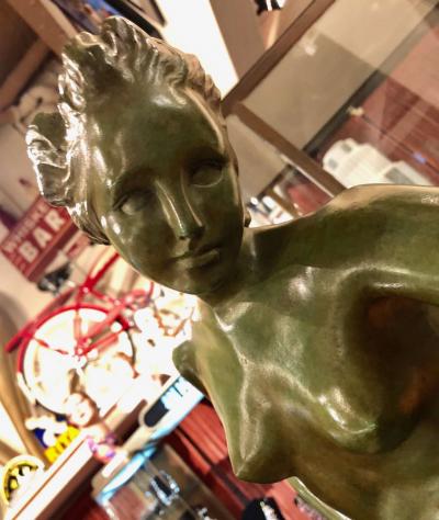 Paule Bisman Art Deco Female Bronze by Paule Bisman Serenite