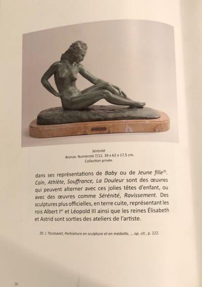 Paule Bisman Art Deco Female Bronze by Paule Bisman Serenite