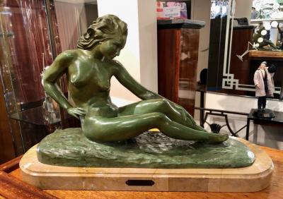 Paule Bisman Art Deco Female Bronze by Paule Bisman Serenite