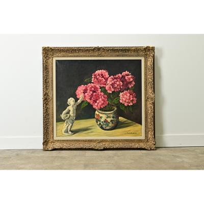 Paule Bisman Framed Painting by Belgium Artist Paule Bisman