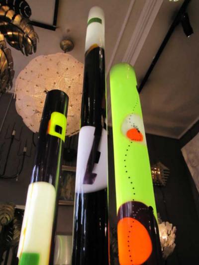 Pauline Couble Three luminous resin columns by Pauline Couble France circa 2012