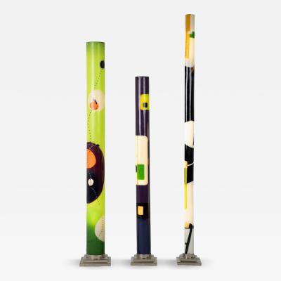Pauline Couble Three luminous resin columns by Pauline Couble France circa 2012