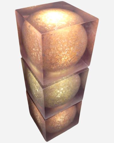 Pauline Couble Three resin light sculptures Planets by Pauline Couble France circa 2000