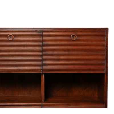 Paulo Buffa 1940s Paolo Buffa 79 walnut cabinet with Grissinato front