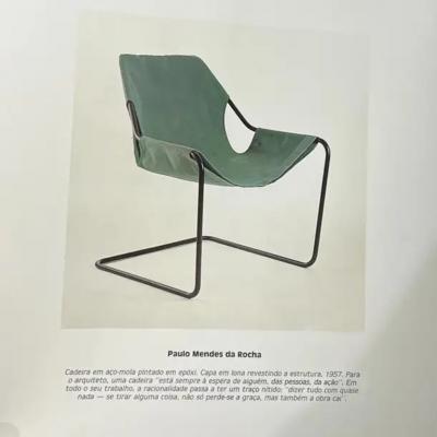 Paulo Mendes da Rocha Paulistano Armchairs by Paulo Mendes da Rocha in Steel Leather Brazil