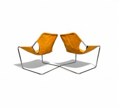 Paulo Mendes da Rocha Paulistano Armchairs in Stainless Steel Leather Paulo Mendes da Rocha 1957