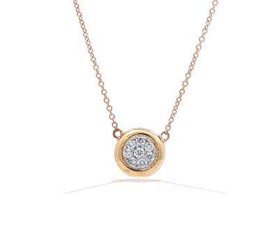 Pave Diamond Donut Pendant 18kt Yellow Gold