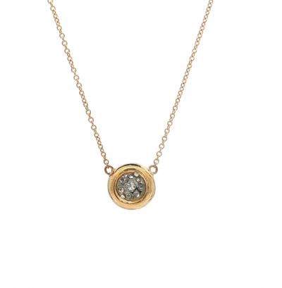 Pave Diamond Donut Pendant 18kt Yellow Gold