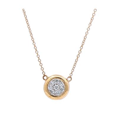 Pave Diamond Donut Pendant 18kt Yellow Gold