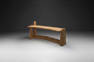 Pavel Novak Birch and Oak Carved Desk by Pavel Novak Czechoslovakia 1980s