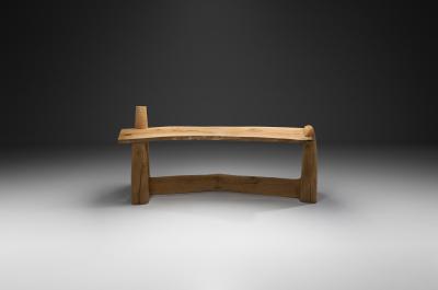 Pavel Novak Birch and Oak Carved Desk by Pavel Novak Czechoslovakia 1980s