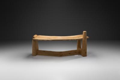 Pavel Novak Birch and Oak Carved Desk by Pavel Novak Czechoslovakia 1980s