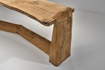 Pavel Novak Birch and Oak Carved Desk by Pavel Novak Czechoslovakia 1980s