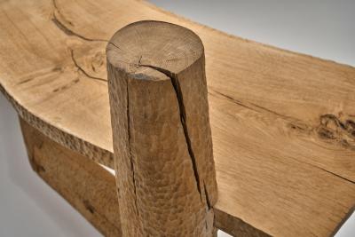Pavel Novak Birch and Oak Carved Desk by Pavel Novak Czechoslovakia 1980s