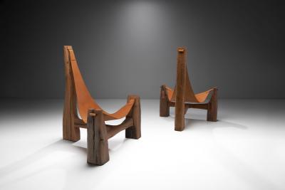 Pavel Novak Pair of Tripod Lounge Chairs by Pavel Novak Czechoslovakia 1980s