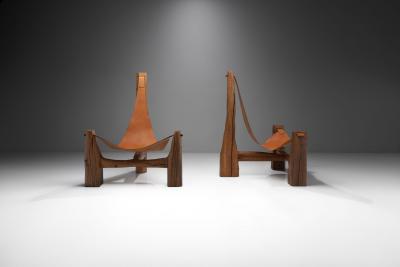 Pavel Novak Pair of Tripod Lounge Chairs by Pavel Novak Czechoslovakia 1980s