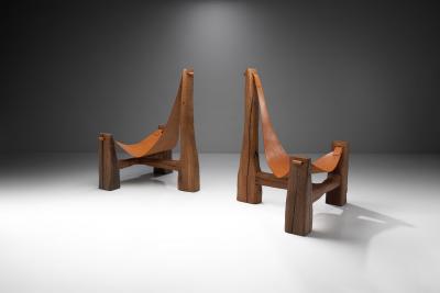 Pavel Novak Pair of Tripod Lounge Chairs by Pavel Novak Czechoslovakia 1980s