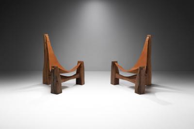 Pavel Novak Pair of Tripod Lounge Chairs by Pavel Novak Czechoslovakia 1980s