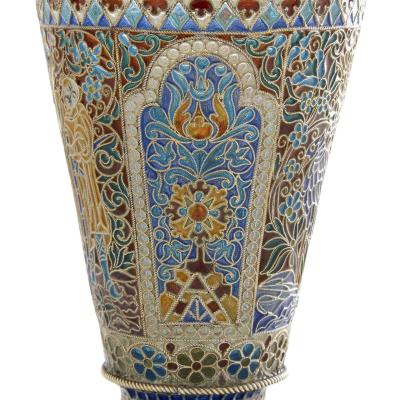 Pavel Ovchinnikov Vermeil and enamel Russian cup by Pavel Ovchinnikov