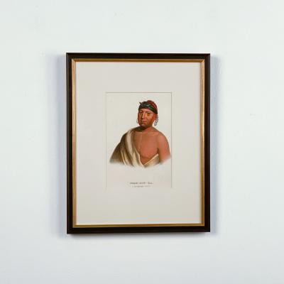 Peah Mus Ka A Musquakee Chief McKenney Hall Engraving 19th Century