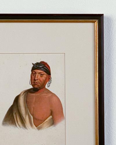 Peah Mus Ka A Musquakee Chief McKenney Hall Engraving 19th Century