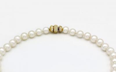 Pearl 18K Yellow Gold 10mm to 14mm Graduating Pearl Necklace