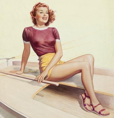 Pearl Frush Female Pin Up Artist Smooth Sailing Sweethearts of Sport