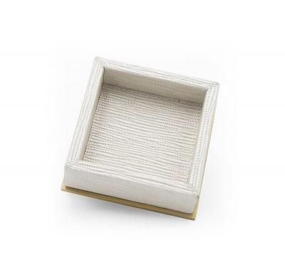 Pearlescent and Gilt metal Square Valet Tray