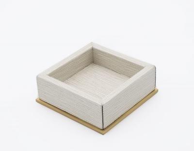 Pearlescent and Gilt metal Square Valet Tray