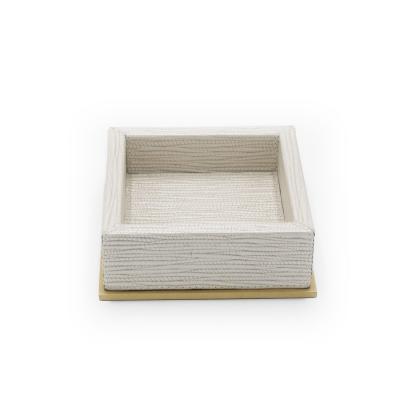 Pearlescent and Gilt metal Square Valet Tray