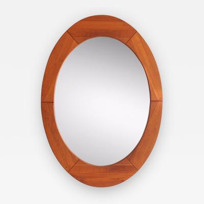 Pedersen Hansen Large Danish Teak Oval Mirror