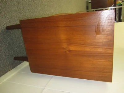 Pedersen Hansen Tall Danish Modern Teak Entry Mirror Shelf Small Cabinet Pedersen and Hansen