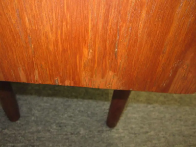 Pedersen Hansen Tall Danish Modern Teak Entry Mirror Shelf Small Cabinet Pedersen and Hansen