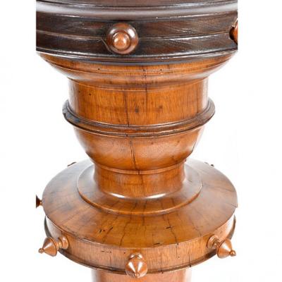 Pedestal Pair Walnut Antique Biedermeier Period