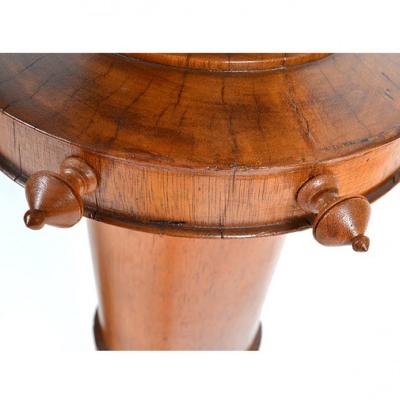 Pedestal Pair Walnut Antique Biedermeier Period