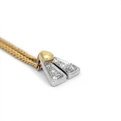 Pedro Boregaard Brilliant White Diamond Platinum Yellow Gold Tiny Fly Necklace Pedro Boregaard