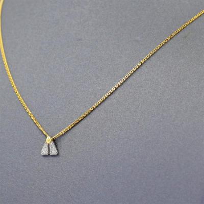 Pedro Boregaard Brilliant White Diamond Platinum Yellow Gold Tiny Fly Necklace Pedro Boregaard