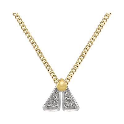 Pedro Boregaard Brilliant White Diamond Platinum Yellow Gold Tiny Fly Necklace Pedro Boregaard