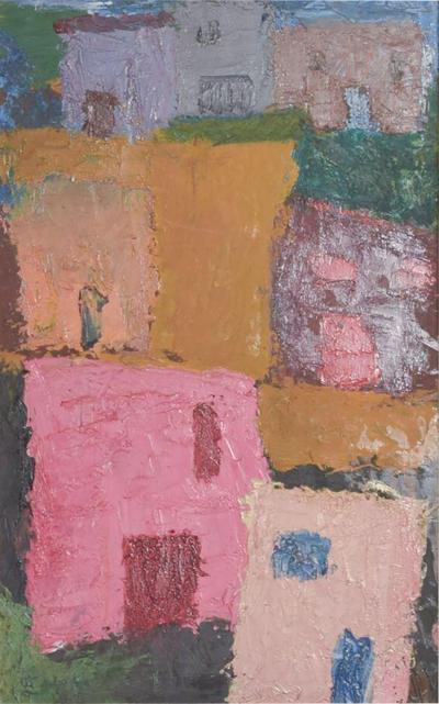 Pedro Coronel Mexico Modernism in Pink Abstract Art Oil on Canvas Coronel Style