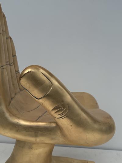Pedro Friedeberg Gold Leaf Hand and Foot Vanity Boudoir Chair Manner of Pedro Friedberg
