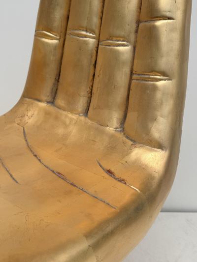 Pedro Friedeberg Gold Leaf Hand and Foot Vanity Boudoir Chair Manner of Pedro Friedberg