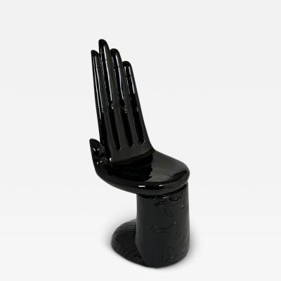 Pedro Friedeberg Hand shaped Chair Sculpture Carved Hardwood Black Lacquer Mexico circa 1960