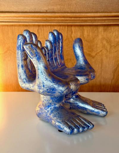 Pedro Friedeberg Rare Joined Hand and Foot Surrealism Sculpture by Pedro Friedeberg