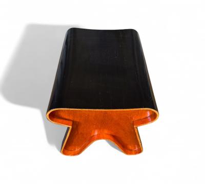Pedro Useche Brazilian Mid Century modern Stool in Ebonized Wood By Pedro Useche