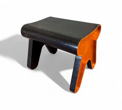 Pedro Useche Brazilian Mid Century modern Stool in Ebonized Wood By Pedro Useche